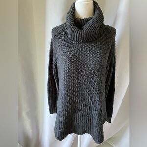 A New Day Gray Cowl Neck Sweater with Ribbed Texture Womens XS